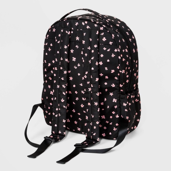 Black Pink Floral Backpack - Picture 5 of 11